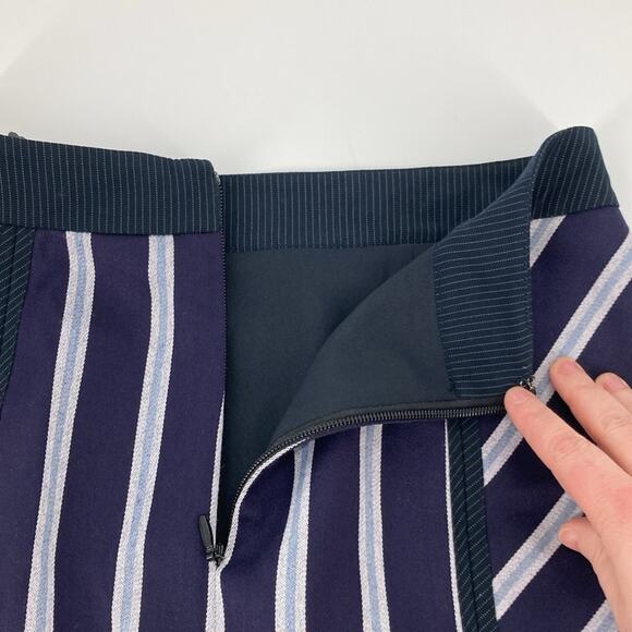 BCBGMaxAzria Women's Dark Navy Stripe Combo A-Line Skirt Size XS New - Picture 8 of 13